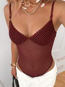SHEIN EZwear 多色波点网眼吊带背心 - 彩色 - 查看 4