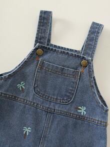 Baby Boys Clothing Overalls Romper With Pockets Comfortable Versatile Suitable For Spring And Summer - Blue - View 4