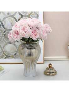 European-Style Creative Minimalist Gold-Plated Ceramic General Jar Vase, Decorative Hotel Item, Wedding And Home Craft - multicolor - View 4