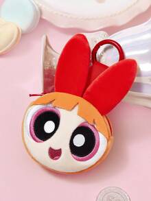 THE POWERPUFF GIRLS X SHEIN 1個可愛卡通零錢包，立體造型，可收納硬幣、卡片、鑰匙及其他用品，可掛在包包上 - 紅色 - 查看 4