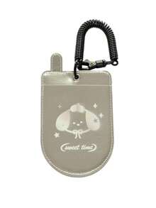 Zazumi Cute Y2K Retro Flip Phone Card Holder, PU Leather Photocard Case With Clear Window & Coiled Keychain. Kawaii Cartoon Patterns For Student ID, Transit Card, Credit Card, Ideal For K-Pop Fans Daily Storage - Multicolor - View 10