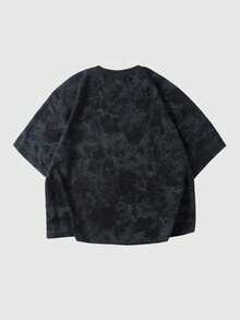 ROMWE MEN Street Life Men's Casual Washed Distressed Short Sleeve T-Shirt - Black - View 6