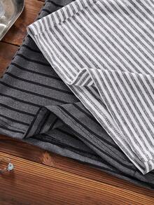 Dream Adore Women's Casual Long Pajama Pants Yarn-Dyed Striped Wide Leg Sleep Pants 2pcs/Set - Multicolor - View 12