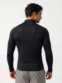 Ironwick Camiseta deportiva de manga larga con cuello alto y estampado gráfico, para hombre, color negro, para primavera/otoño - Multicolor - Ver 2