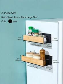 2pcs/Set,1pc Magnetic Adsorption Storage Rack ,Freely Movable Magnetic Wooden Storage Rack, Magnetic Storage Rack Magnetic Absorption Rack Wooden Storage Rack Kitchen Storage Rack Multi-Purpose Storage Rack - View 9