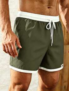 Manfinity KASUA Pantalones cortos de playa de verano con cordón de dos tonos para hombre, vacaciones - Multicolor - Ver 5