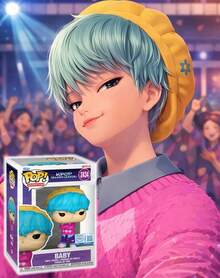 Funko POP Animation KPOP 恶魔猎人系列搪胶人偶 No.2434，蓝发角色收藏模型，橱窗盒包装，可作桌面、书架、房间展示装饰，色彩鲜艳的卡通风格摆件 - 彩色 - 查看 3