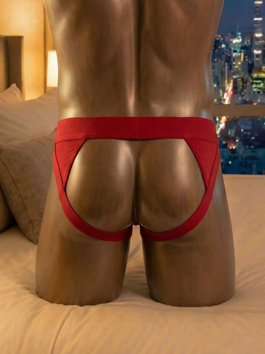 DrisQ DrisQ Temptation Fire Black Hollow Mesh Backless Waist Men's Sexy Underwear 1pc - Red - View 1