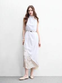 CUCCOO BIZCHIC 女士小方头平底杏色交叉扣低帮平底鞋，轻便舒适，适合通勤和搭配裙子的玛丽珍鞋 - 杏色93# - 查看 6