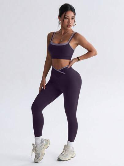 SHEIN Sports 無縫高彈性女款健身休閒日常運動收腰提臀套裝