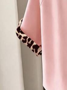 Resyla Women's Outerwear Set, Summer New Style Set, Pattern Design, Leopard Print, Pink Leopard Print, Lotus Root, Two Pieces Set Everyday Home Casual - Multicolor - View 4
