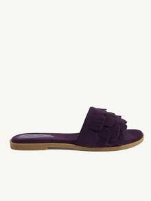 CUCCOO CHICEST Simple And Versatile Temperament Comfortable Fashion Generous Commuter Vacation Beach Flat Sandals Summer Shoes - Purple - View 3