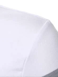 Manfinity Homme 男士夏季休閒拼色拼接 Polo 衫 - 彩色 - 查看 5