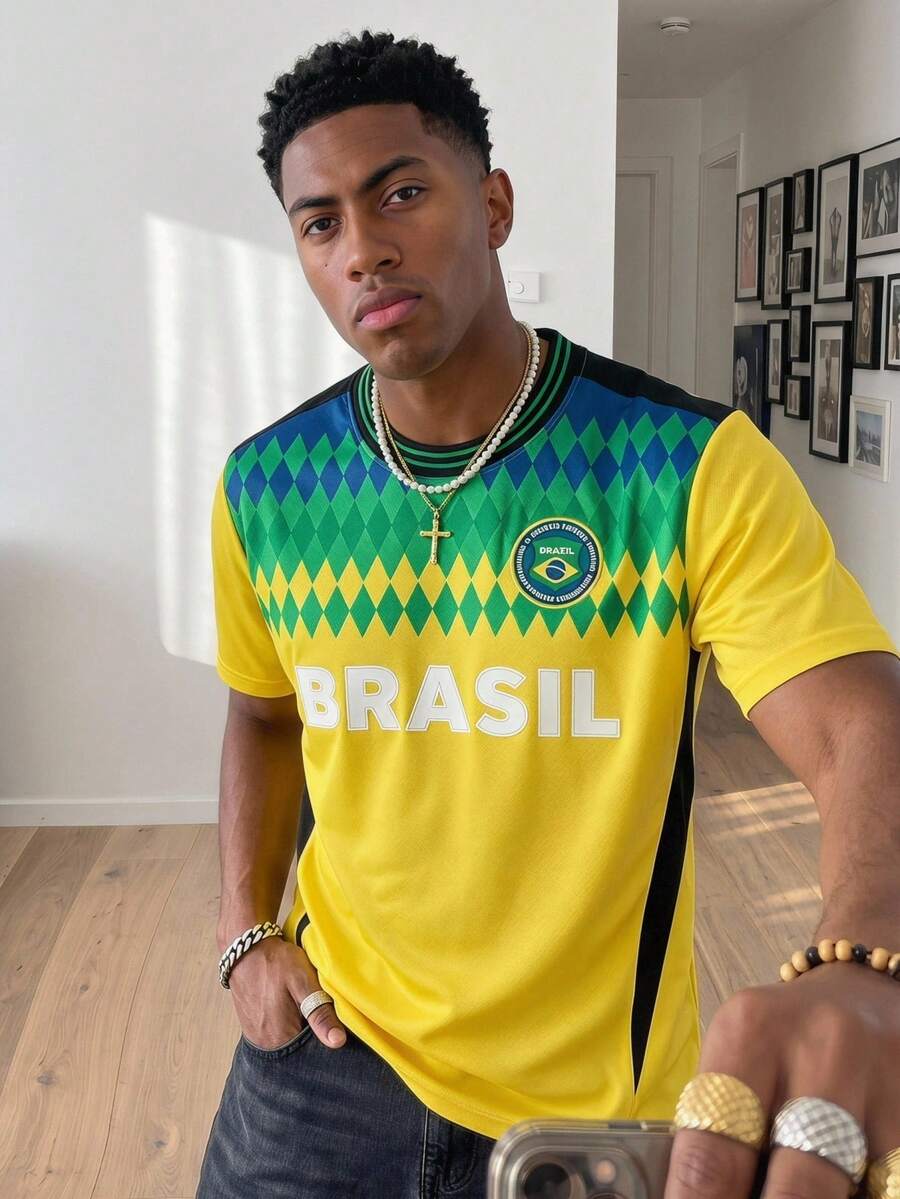 Manfinity Gritte Field Men Soccer Jerseys Sports - Multicolor - View 1