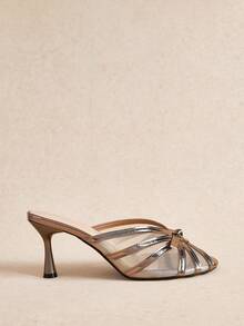 Rosivie Women's Fashionable Elegant Party Gold Heeled Sandals Summer Shoes - Grey - View 2
