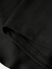 SHEIN Girls' Soft & Comfortable Solid Color Casual Skirt - Black - View 4