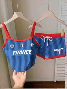 Comfortcana Áo tank top nữ không tay đội tuyển bóng đá Pháp, áo crop top in cờ quốc gia & chữ nhiều màu, phong cách retro, collegiate, cổ điển, thời trang, trẻ trung và streetwear. Chất vải mềm mịn thoải mái, lý tưởng cho ngày thi đấu. Áo bóng đá thể thao thời trang World Cup 2026 cho ngày thi đấu - Nhiều màu - Xem 5