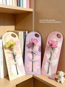 50 PCS Fresh Flower Cards - Valentine's Day Single Flower Box - Handheld Flower Cards, DIY Floral Arrangement Box - Wholesale Flower Handheld Cards For Florists - Women's Single Party - Flower Decoration Cards - Wedding Gift Giving Party, Women' - multicolor - View 2