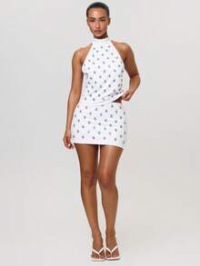 MUSERA White Embellished Mini Skirt - White - View 1