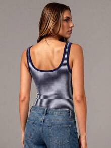 Avenya Damen gestreiftes Patchwork-Passform Casual Alltagsshirt - Verschiedenfarbig - Übersicht 7