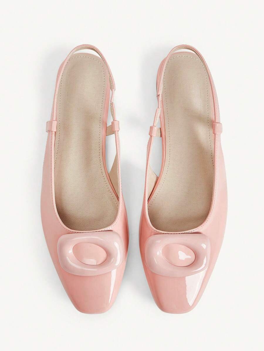 CUCCOO CHICEST Damers avslappnade slip-on-skor med mjuk sula och fyrkantig tå, lämpliga för vår och höst - Barbie pulver - Visa 1