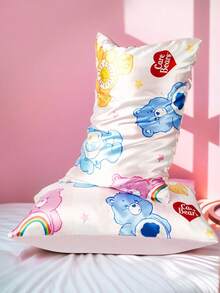 SHEIN X Care Bears 2件組 Love Care Bear 印花枕套，緞面材質，呵護秀髮，透氣涼爽，多種尺寸可選，可機洗，粉紅色 - 粉色 - 查看 4