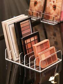 1pc Clear Acrylic Storage Box For 7-Grid Eye Shadow Palette, Can Be Used For Tools Storage, Dustproof. Suitable For Storing Powder, Eye Shadow, Blush & Other Cosmetics, With Drawer Separator Box, Desktop Makeup Display Box,Room,Home,Bedroom,Bathroom - Clear - View 4