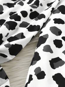 GlowEve CURVE 女款大尺碼多色波點豹紋動物印花平口收腰顯瘦休閒日常出遊通勤時尚百搭精緻優雅法式復古浪漫約會海灘度假夏季新款平口連身褲，黑白波點印花連身褲，豹紋印花連身褲，動物印花連身褲，夏季復古新款連身褲，夏季優雅穿搭連身褲，海灘度假穿搭連身褲，夏季休閒連身褲 - 彩色 - 查看 6