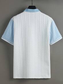 Manfinity CasualCool 男士標準肩寬短袖夏季 Polo 衫，儀式款 - 白色 - 查看 5
