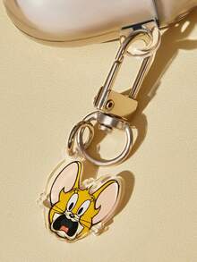 TOM & JERRY X SHEIN Cartoon Pattern Protection Anti-Drop Bluetooth Headset Case With Pendant, Suitable For IPod - Multicolor - View 3