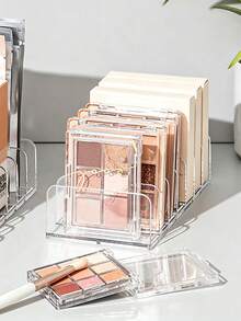 1pc Clear Acrylic Storage Box For 7-Grid Eye Shadow Palette, Can Be Used For Tools Storage, Dustproof. Suitable For Storing Powder, Eye Shadow, Blush & Other Cosmetics, With Drawer Separator Box, Desktop Makeup Display Box,Room,Home,Bedroom,Bathroom - Clear - View 2
