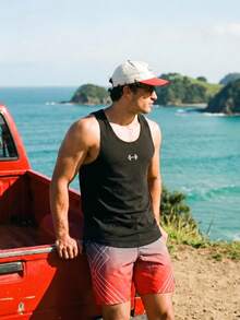 Ironwick Camiseta de tirantes holgada con estampado de barra para hombre, ideal para el verano - Negro - Ver 6