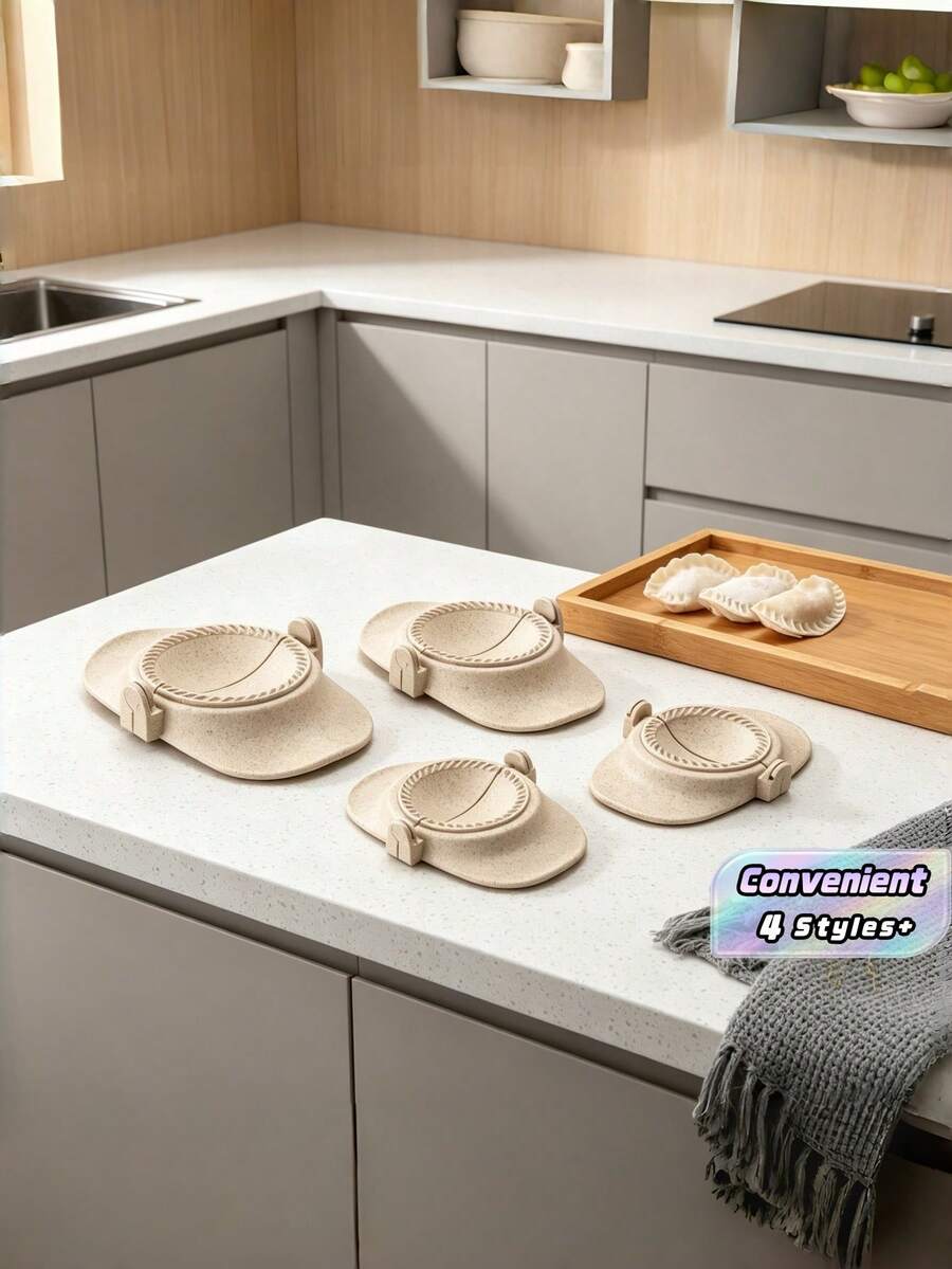 1pc Wheat Straw Creative Dumpling Maker, Available In Large, Medium And Small Sizes. Kitchen Supplies, Kitchen Tools, Dumpling Mold, Dumpling Clip, Dumpling Maker, Dumpling Mold, Cake Mold - Multicolor - View 1