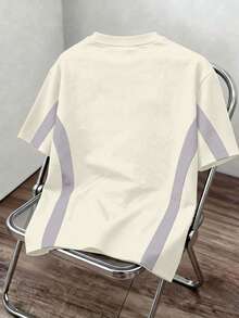 Manfinity Joysei Men's Color Block Patchwork Letter Print T-Shirt 3pcs/Set - Multicolor - View 5