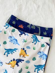 Piyama Pas Badan untuk Bayi Laki-laki, Set 2 Potong, Musim Semi/Panas, Desain Motif Kartun Dinosaurus yang Menyenangkan, Disukai dan Dicari oleh Anak-anak, Terbuat dari Kain Lembut dan Nyaman yang Ramah Kulit, Cocok untuk Pakaian Rumahan Bayi Laki-laki, Memberikan Tidur Nyaman dan Pertumbuhan Sehat bagi Anak-anak - MultiWarna - View 6
