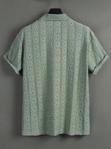 Manfinity CasualCool Men's Short Sleeve Knit Polo Shirt, Casual Vacation Style - Green - View 5