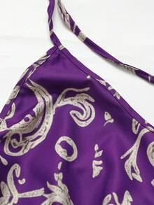 Franclia Bohemian Style Printed Beach Strap Dress - Multicolor - View 4