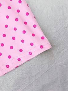 SHEIN Girls' Polka Dot Pattern Casual Skirt Summer Fashion - Pink - View 4