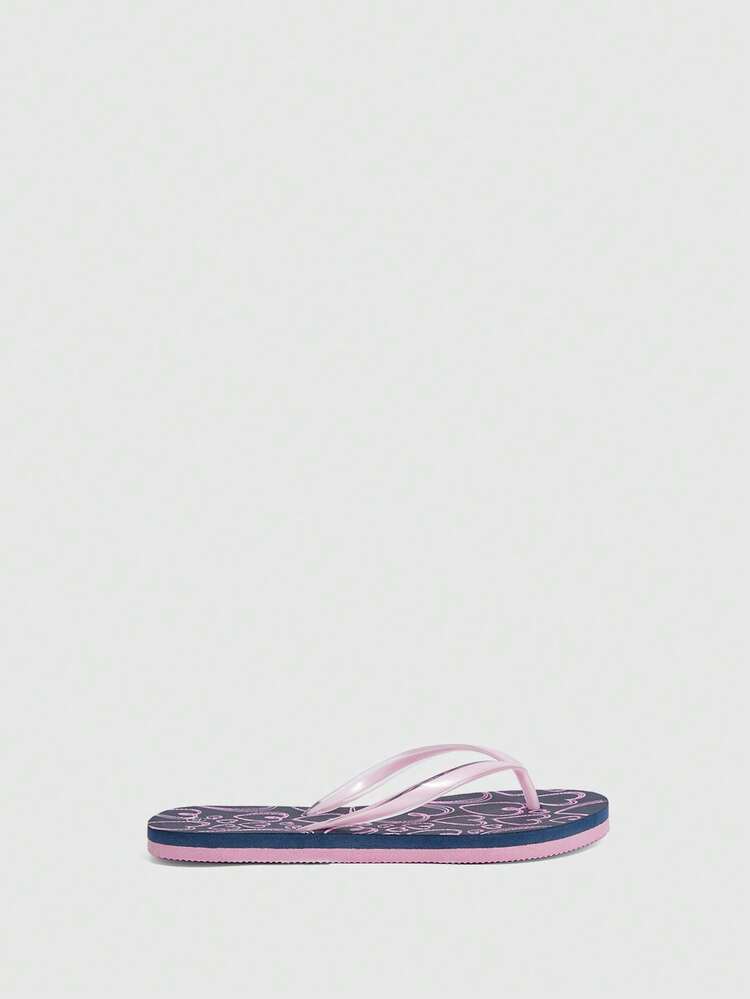 Woman Shoes Heart Pattern Flip Flops, Fashion Beach Flip Flops For Summer Vacation Shoes Summer Back To School Shoes College Student Shoes Spring Shoes Spring Break Easter For Casual Beach Style For Christmas Beach Shoes Summer Shoes