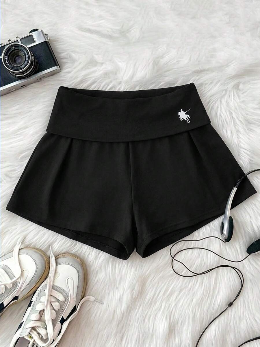 SHEIN Tween Girl Summer Casual Versatile Solid Color Shorts - Black - View 1