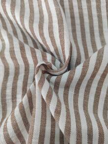 SHEIN Holidaya Women's Casual Commuter Striped Long Pants - Khaki - View 5