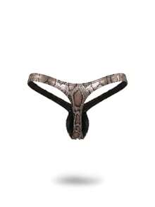 DrisQ DrisQ Men's Sexy Snakeskin Thong - Gold - View 4