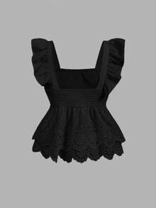 SHEIN MOD Women's Solid Color Sleeveless Shirt - Black - View 5