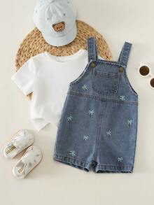 Baby Boys Clothing Overalls Romper With Pockets Comfortable Versatile Suitable For Spring And Summer - Blue - View 8