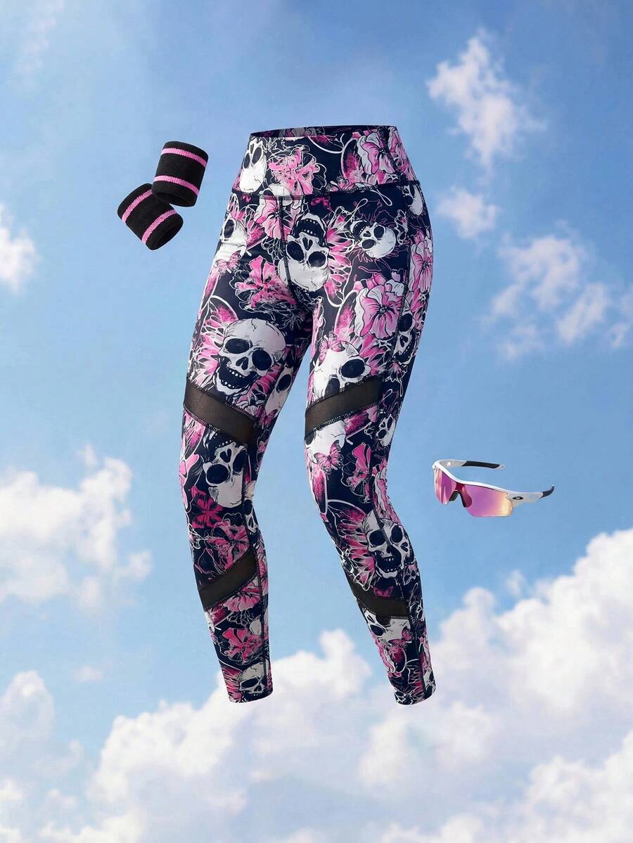 Cheerettes Women's High Waist Skull Print Leggings - Multicolor - View 1
