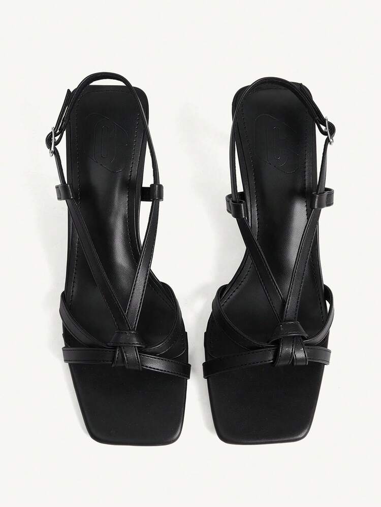 CUCCOO CHICEST Spring And Summer Square-Headed Thin-Heeled Sandals Women, Cross-Strapped High-Heeled Sandals, Thin And Tall Vacation Dating Versatile Sandals
