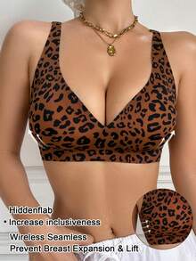Dream Adore Leopard Print Seamless Push-Up Backless Bra - Multicolor - View 3