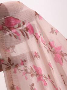 DAZY 夏季碎花鏤空刺繡蕾絲拼接吊帶上衣 婚禮休閒度假風 蝴蝶結女款背心上衣 - 粉色 - 查看 7