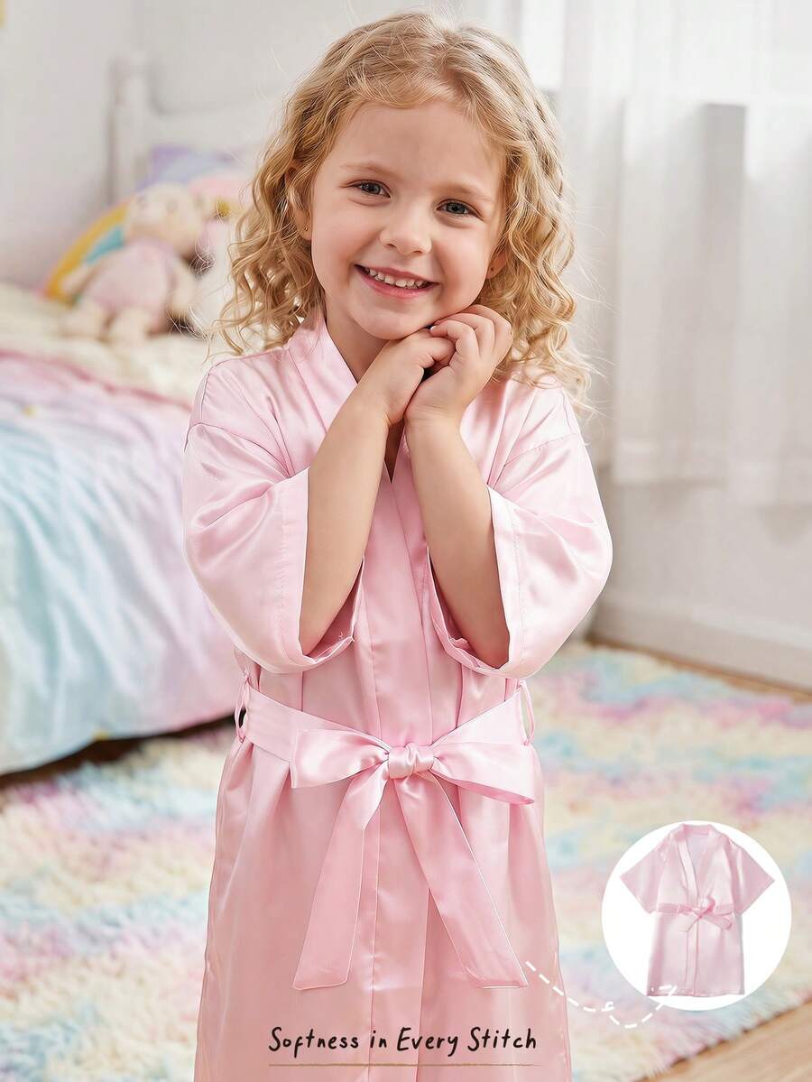 Cozy Pixies 1 Pink Girl Bathrobe Spring And Summer Breathable Nightgown - Multicolor - View 1