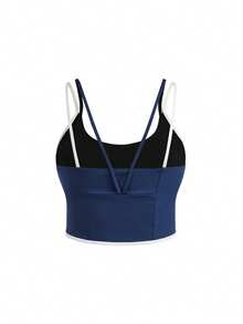 Cheerettes Women's Plus Size Simple Versatile Double Strap Cropped Sports Tank Top - White - View 3